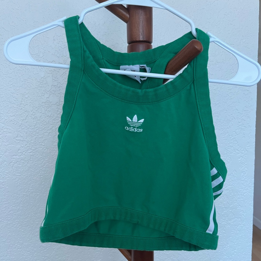 Adidas green crop top